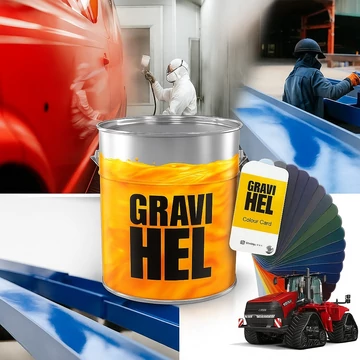 Gravihell 2K 420-015 PUR single coat-magasfényű alapozó és fedő egyben festékszett (1,4 liter)