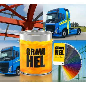 Gravihell 2K 420-013 PUR single coat-selyemfényű alapozó és fedő egyben festékszett (1,4 liter)