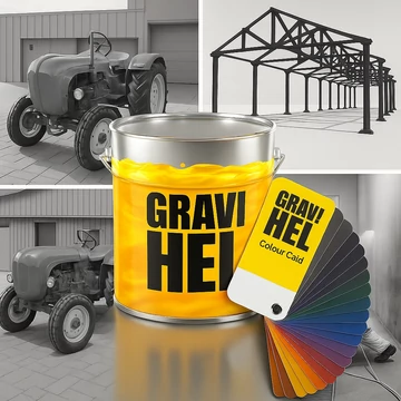 Gravihel 2K Epoxi shop primer gyors fém alapozó szürke,szettben (1,5 liter)
