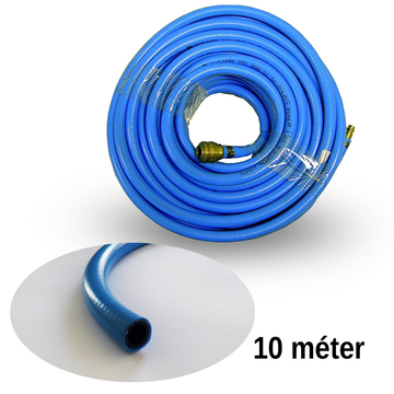 Levegőtömlő csatlakozókkal készre szerelve (lágy, kék) PVC 15 bar 9 mm x 14,5 mm, 10 méter