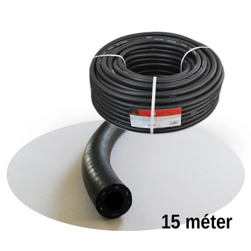 Levegőtömlő csatlakozókkal készre szerelve 20 bar (gumi, fekete) 8 mm x 15 mm, 15 méter