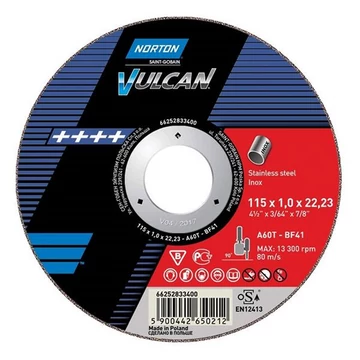 Norton Vulcan vágókorong 115x1x22,2