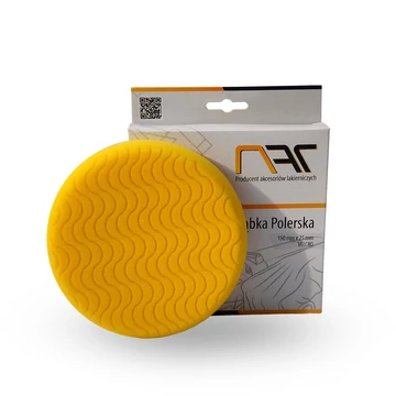 NAT Polír szivacs dia 150mm x 25mm tépőzáras kígyó mintás citromsárga