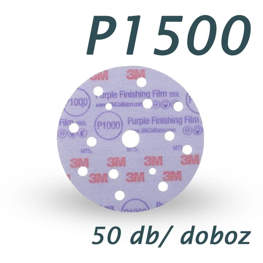 3M 260L filmhordozós finom csiszolókorong 51154 15 lyukú 260L+ P1500