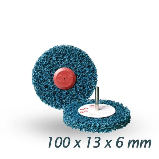 3M Durva tisztítótárcsa tengellyel 57016 CG-ZS, 6 mm-es tengellyel, kék 100 x 13 x 6 mm