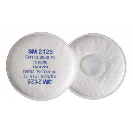 3M 2125 P2 részecskeszűrő(köralakú,kétoldal.)bajonettzáras(2db/csom)