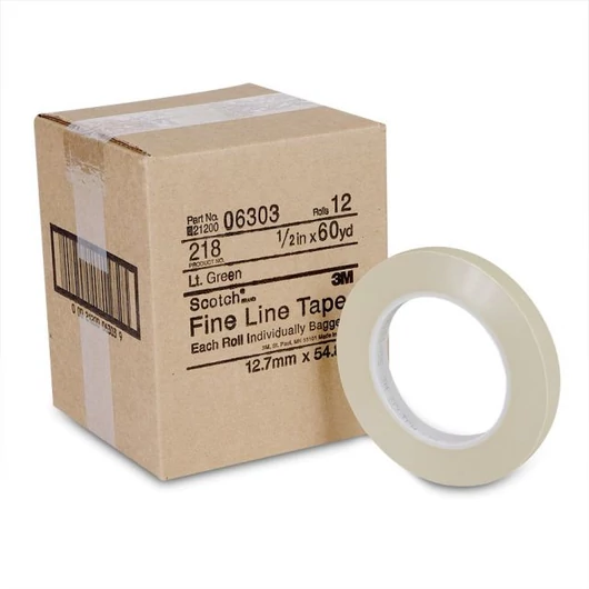 3M 218 fine line szalag egyenes vonalhoz 6303 zöld 12mm x 55 méter