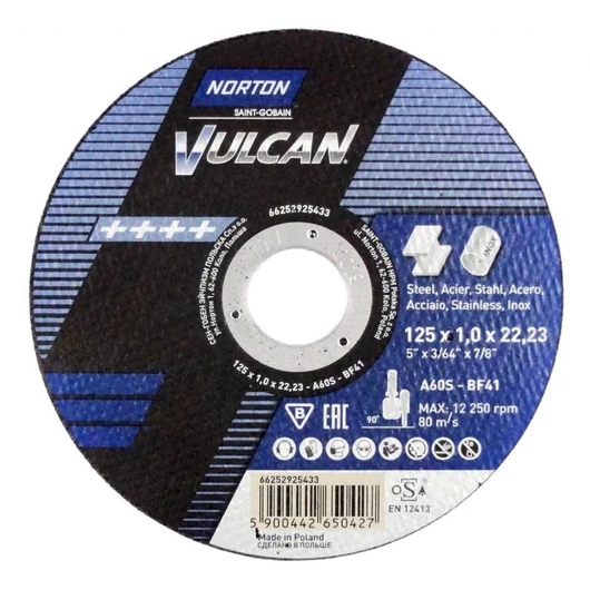 Norton Vulcan Vágókorong 125x1x22,2