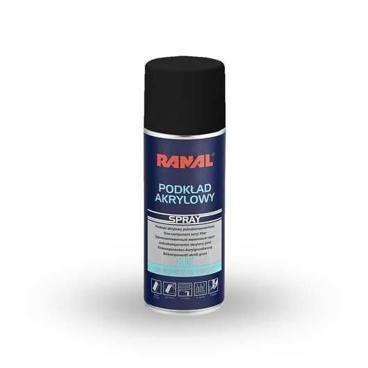 Ranal 1k - acryl filler spray 400 ml FEKETE
