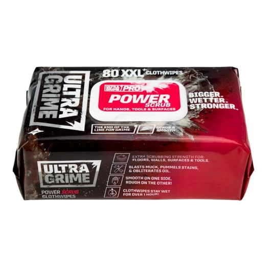 Ultragrime PRO kéztisztító kendő (piros, 80db/csomag)