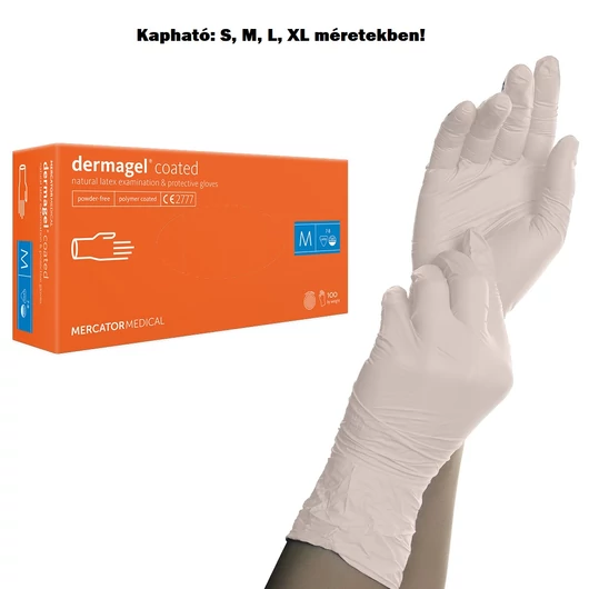 Latex kesztyű 100 db/csomag púdermentes