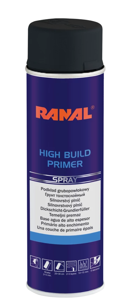 Ranal HB 1K alapozó+ filler  spray 500 ml fekete