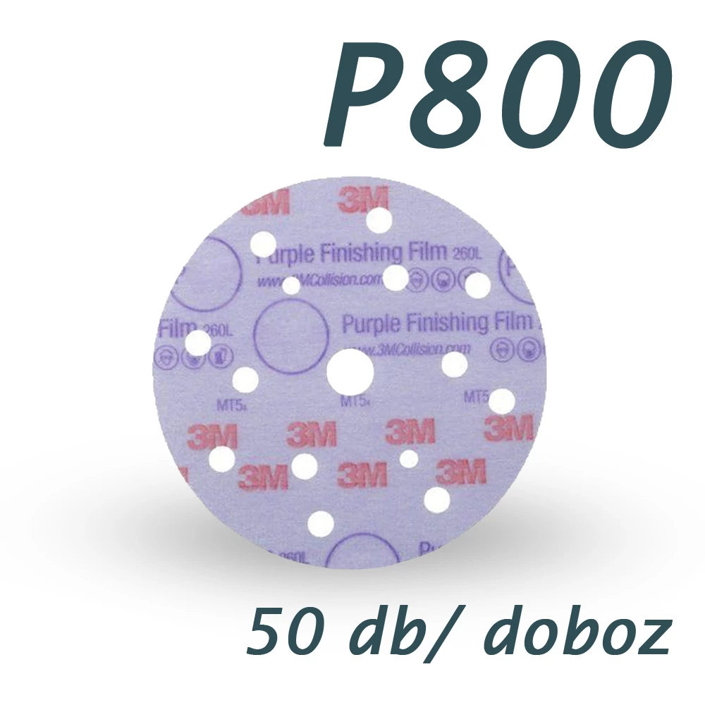 3M 260L filmhordozós finom csiszolókorong 51155 15 lyukas 260L+ P800