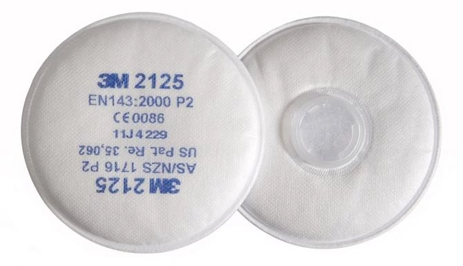 3M 2125 P2 részecskeszűrő(köralakú,kétoldal.)bajonettzáras(2db/csom)