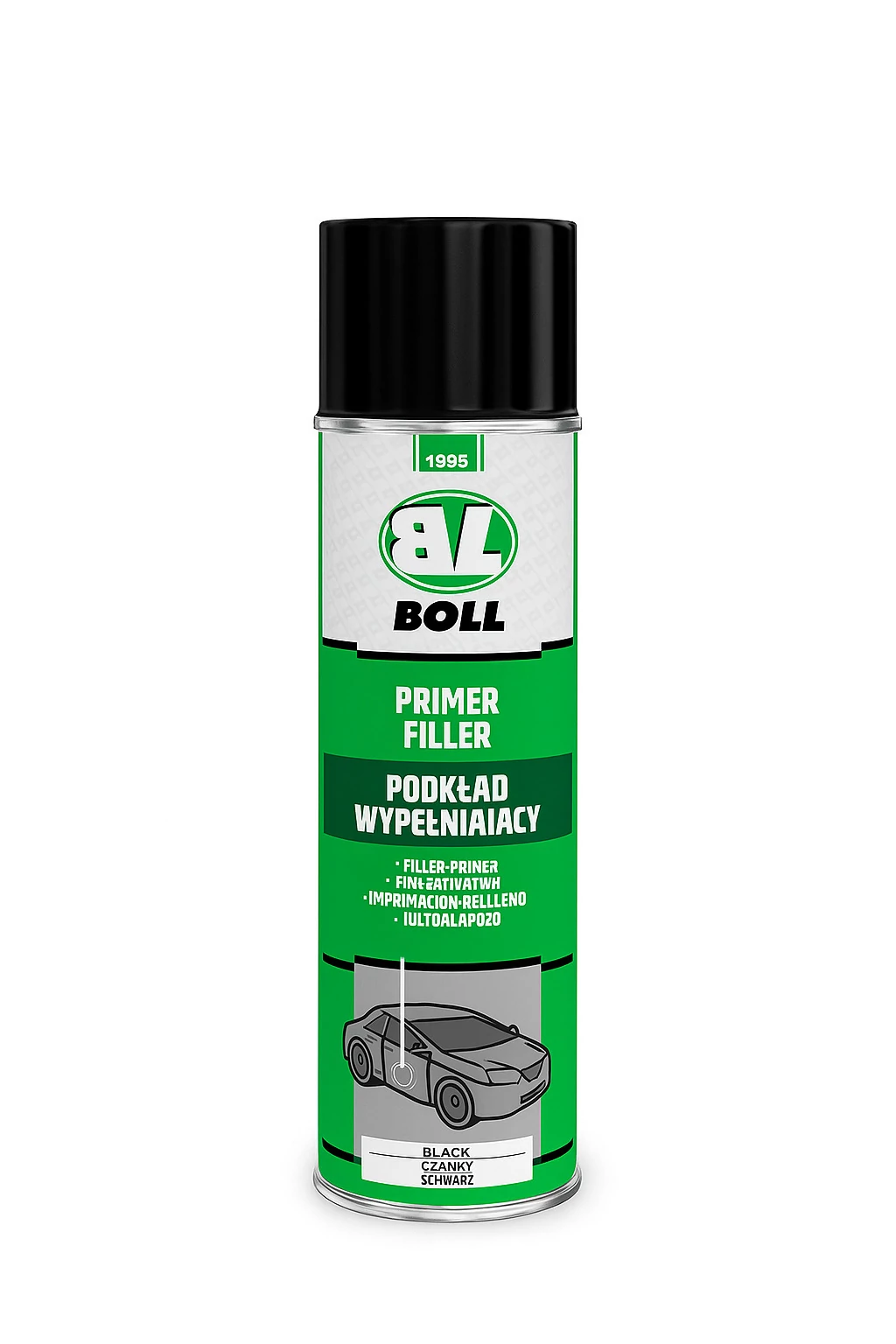 Boll 1K alapozó+ filler  spray 500 ml fekete