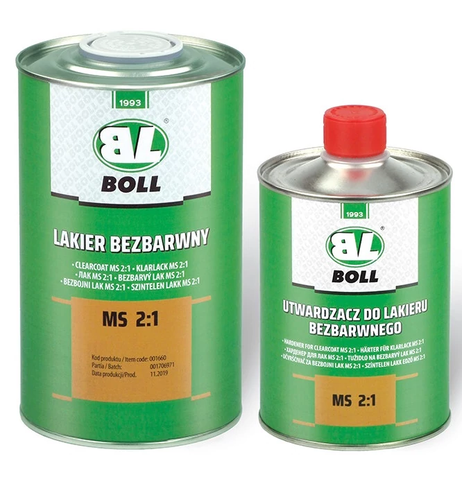 Boll 2K MS Színtelen lakkszett ( 1 liter lakk + 0,5 liter edző )