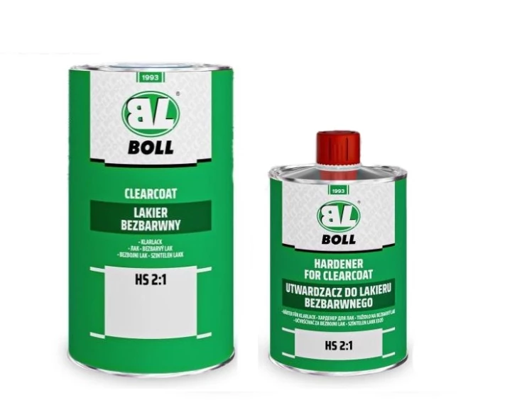 Boll 2K HS Színtelen lakkszett ( 1 liter lakk + 0,5 liter edző )