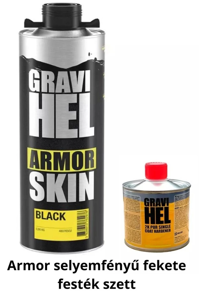 Gravihel Armor SELYEMFÉNYŰ FEKETE festékszett rücsipisztolyra szerelhető dobozban