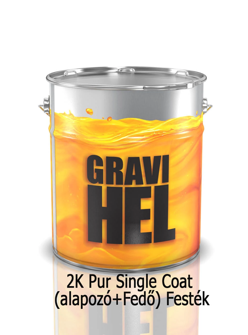Gravihell 2K 420-015 PUR HS  singlecoat (alapozó+fedő egyben) magasfényű festék 1 liter