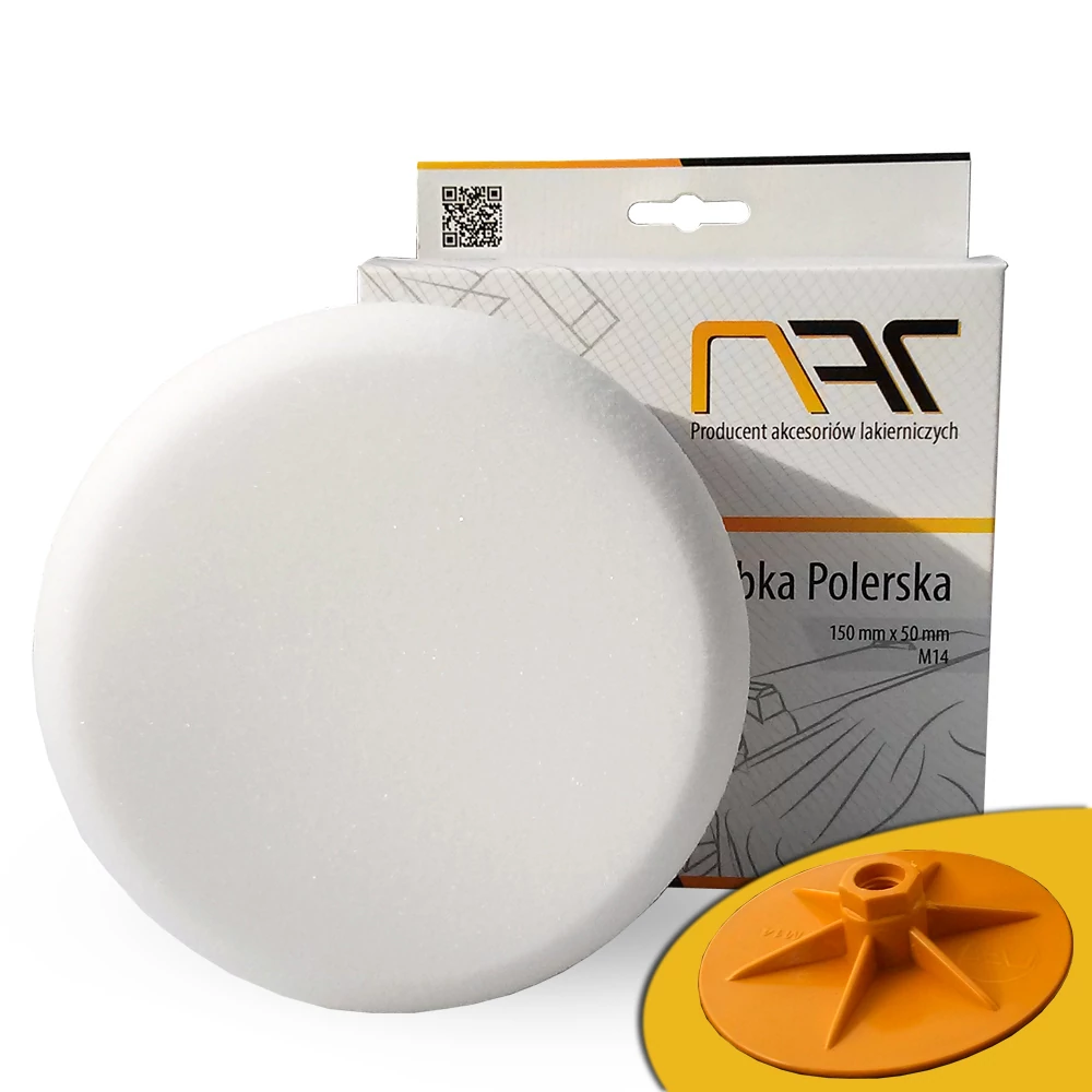NAT polírszivacs M14 átmérő 150 mm x 50 mm fehér