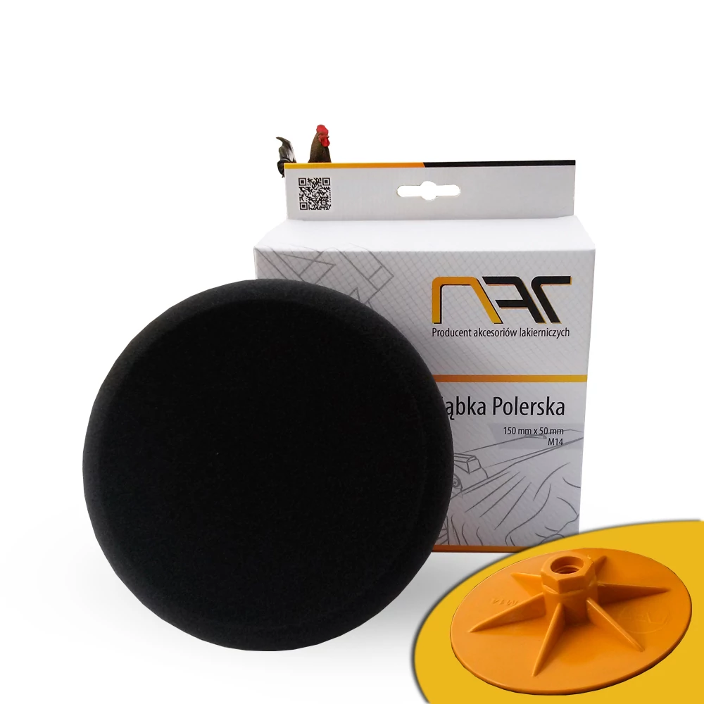 NAT polírszivacs M14 átmérő 150 mm x 50 mm fekete