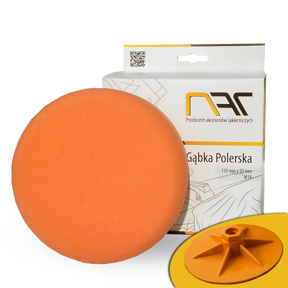 NAT polírszivacs M14 átmérő 150 mm x 50 mm narancs