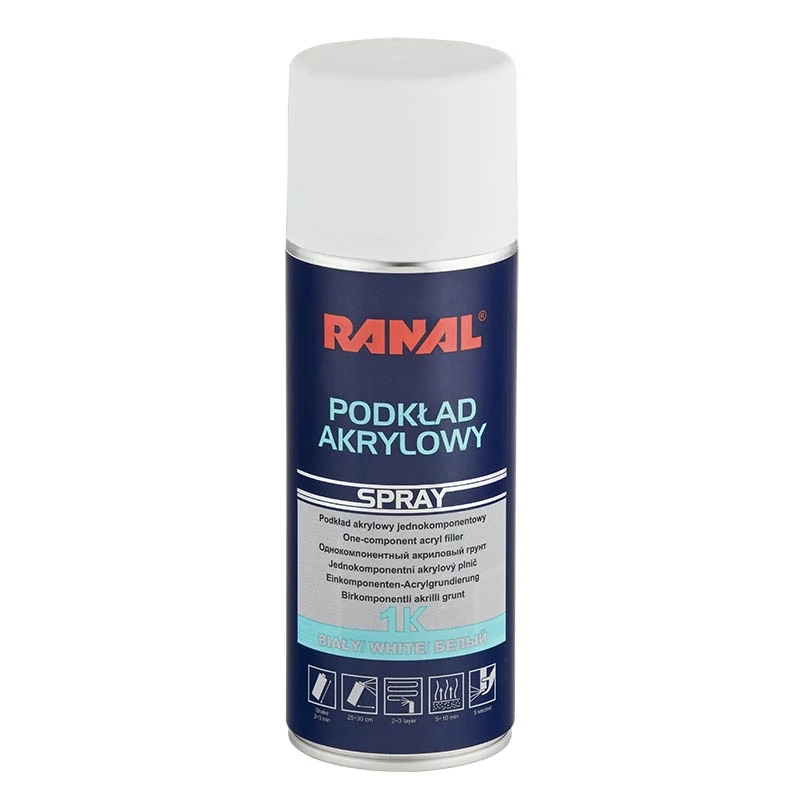 Ranal 1k - akril filler spray 400 ml SZÜRKE