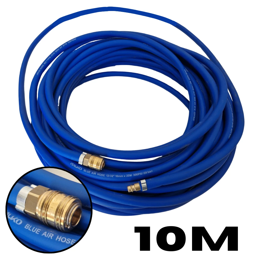 Sico Italko levegőtömlő 10 méter csatlakozókkal  20 bar 10 mm x 15 mm kék
